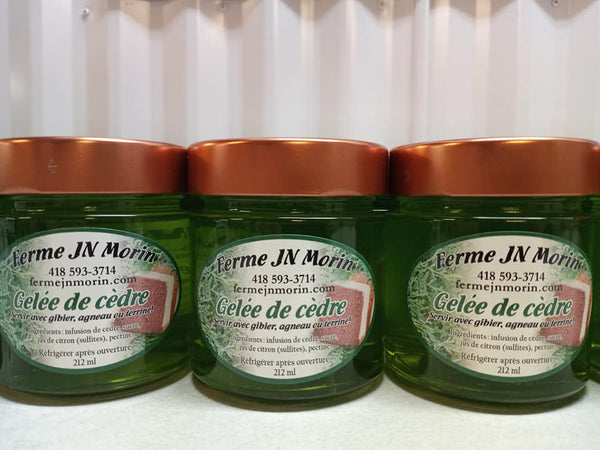 gelée de cèdre, produits du terroir, Ferme JN Morin